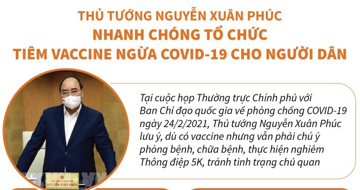 Thủ tướng Nguyễn Xuân Phúc: Nhanh chóng tổ chức tiêm vaccine ngừa Covid-19 cho người dân